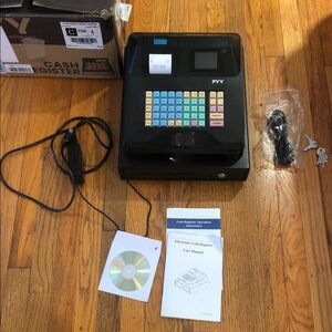 Black Cash Register with Colorful Keypad